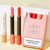 4-in-1 Trending Lipstick Set – Cigarette-Shaped Matte Lipsticks, Long-Lasting, Easy to Apply, Non-Sticky & Fade-Resistant Lip Gloss for Makeup Lovers