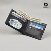 Men's Genuine Leather Bifold Wallet with Gift Box Black